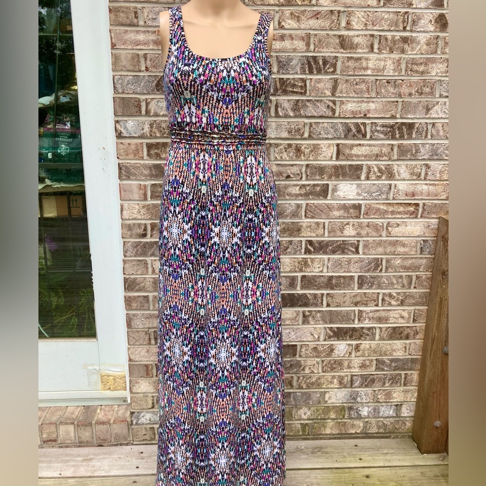 NWOTs Boho Peekaboo Multi Color Summer Maxi Dress